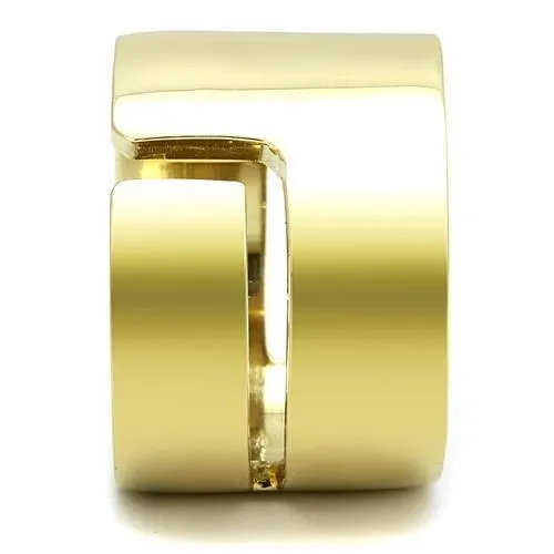 IP Gold(Ion Plating) Stainless Steel Ring with No Stone for Women Style TK3118