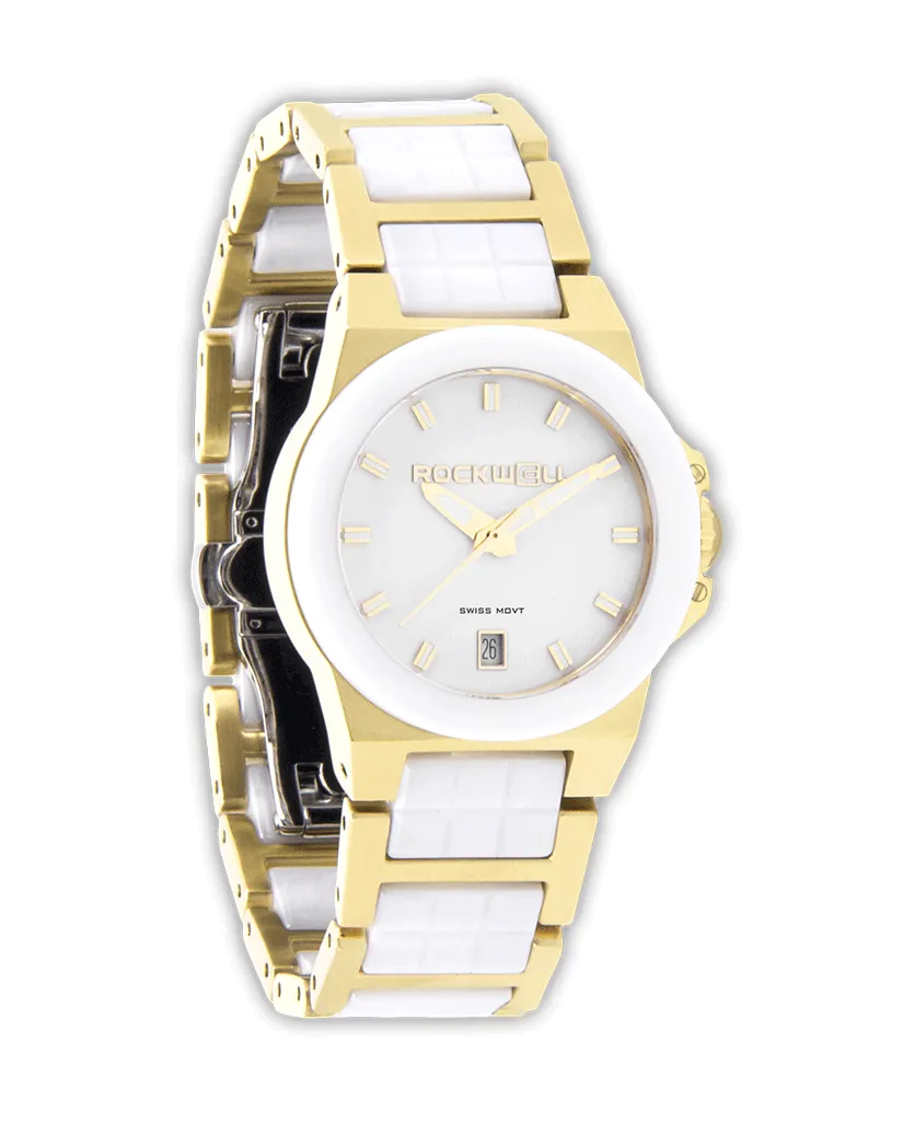 Katelynn (Gold/White Ceramic) Watch