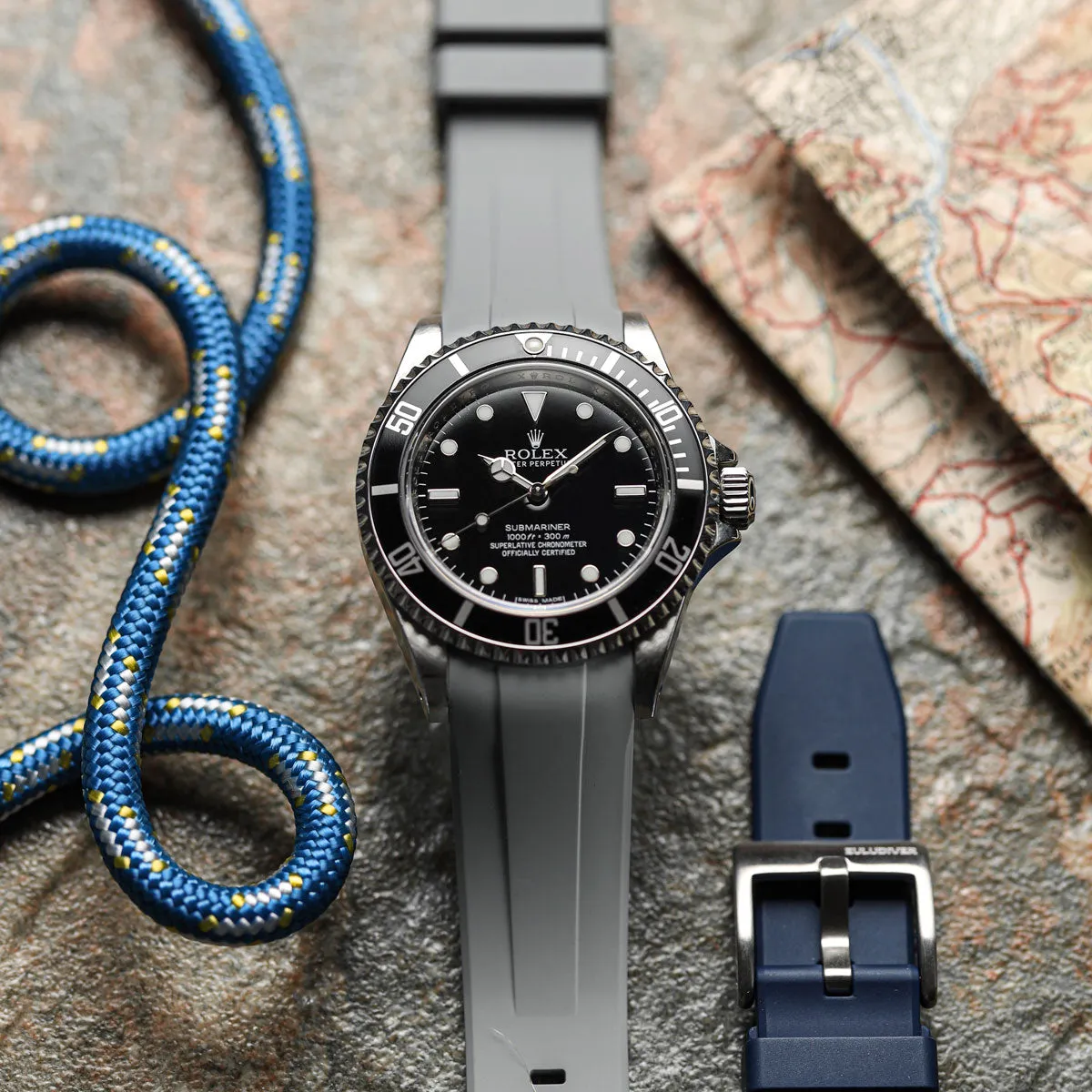 Kingsand ZULUDIVER Rubber Watch Strap - Azure Blue