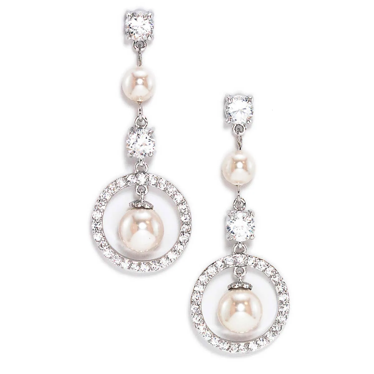 Lara Freshwater Pearl and Crystal Dangle Earring