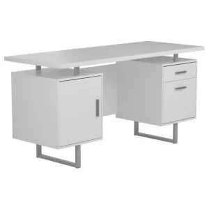 Lawtey Floating Top Office Desk White Gloss