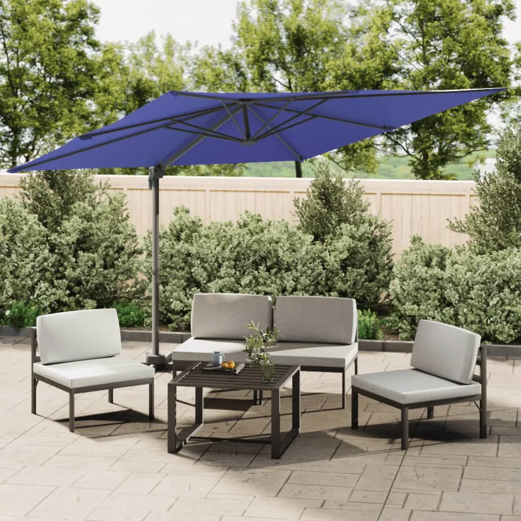 LED Cantilever Umbrella Azure Blue 400x300 cm