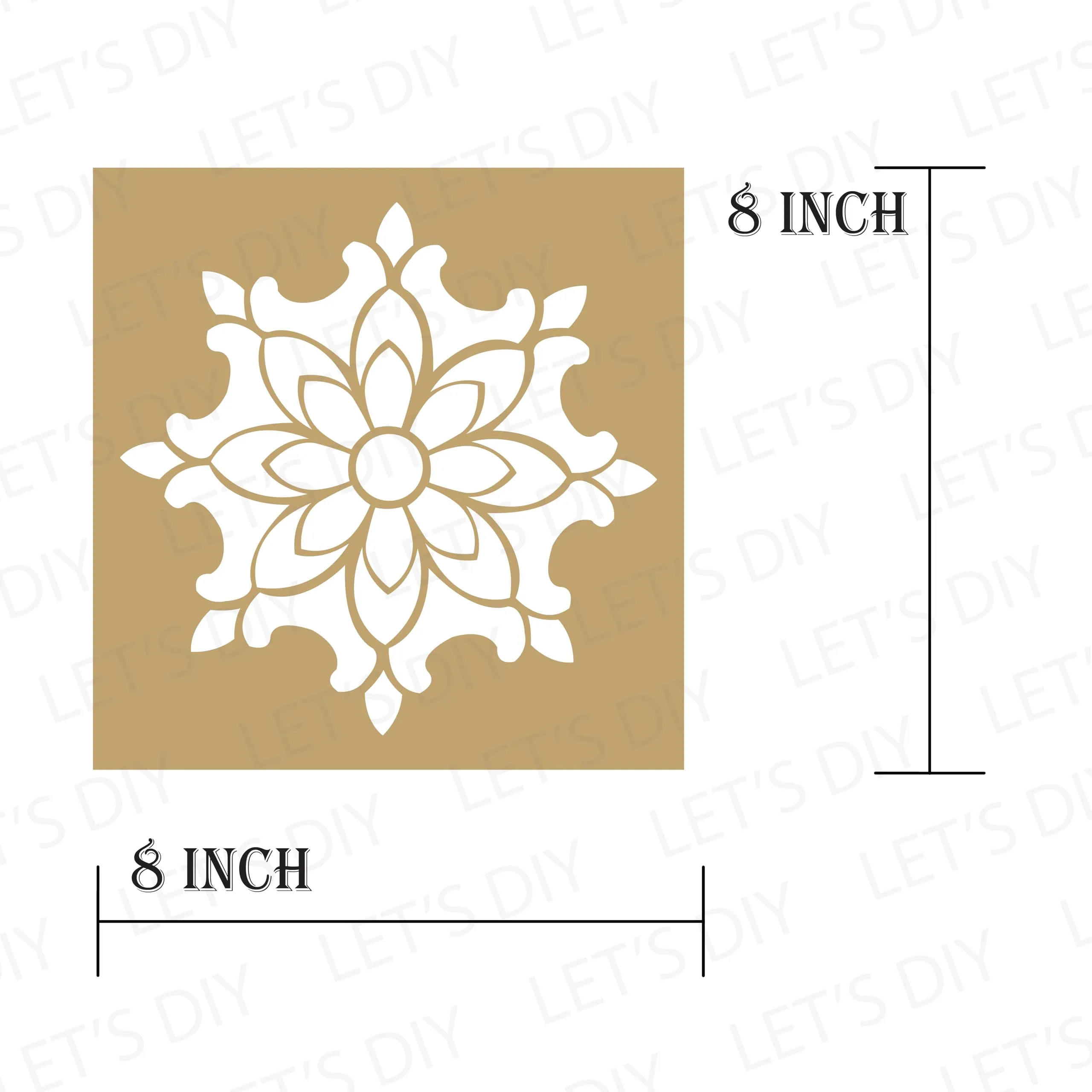 LET'S DIY Rangoli Stencils Set for Diwali Decoration | 4-Piece Reusable Stencil Set (8x8 inches) for Home Décor, Pooja, Festivals, and Floor Designs