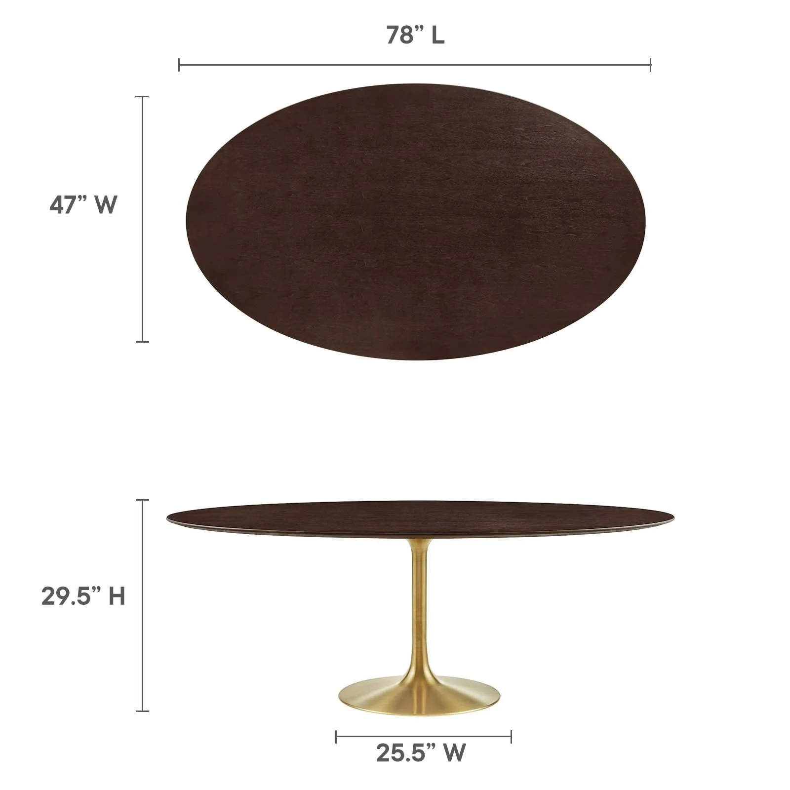 Lippa 78" Oval Wood Grain Dining Table