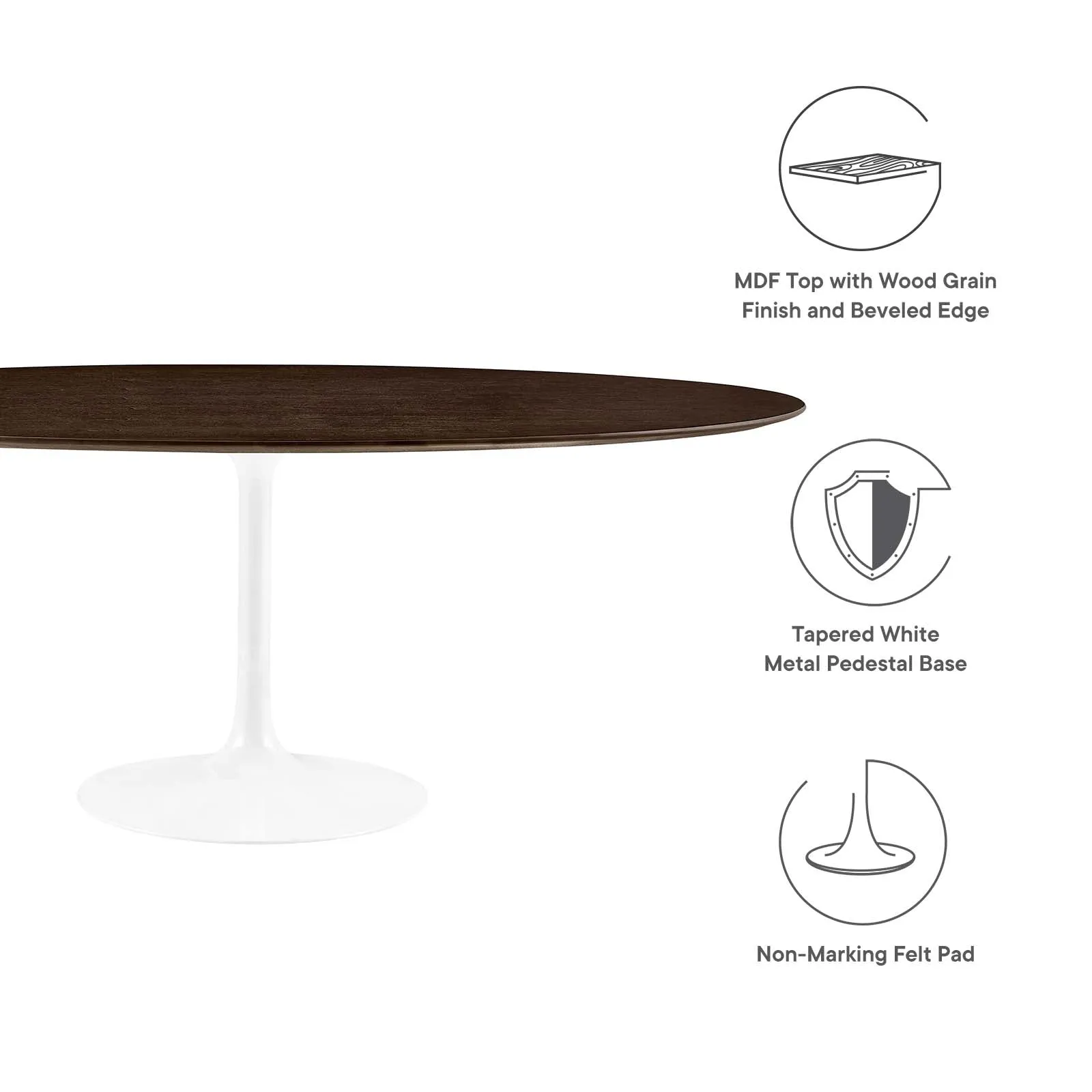 Lippa 78" Oval Wood Grain Dining Table