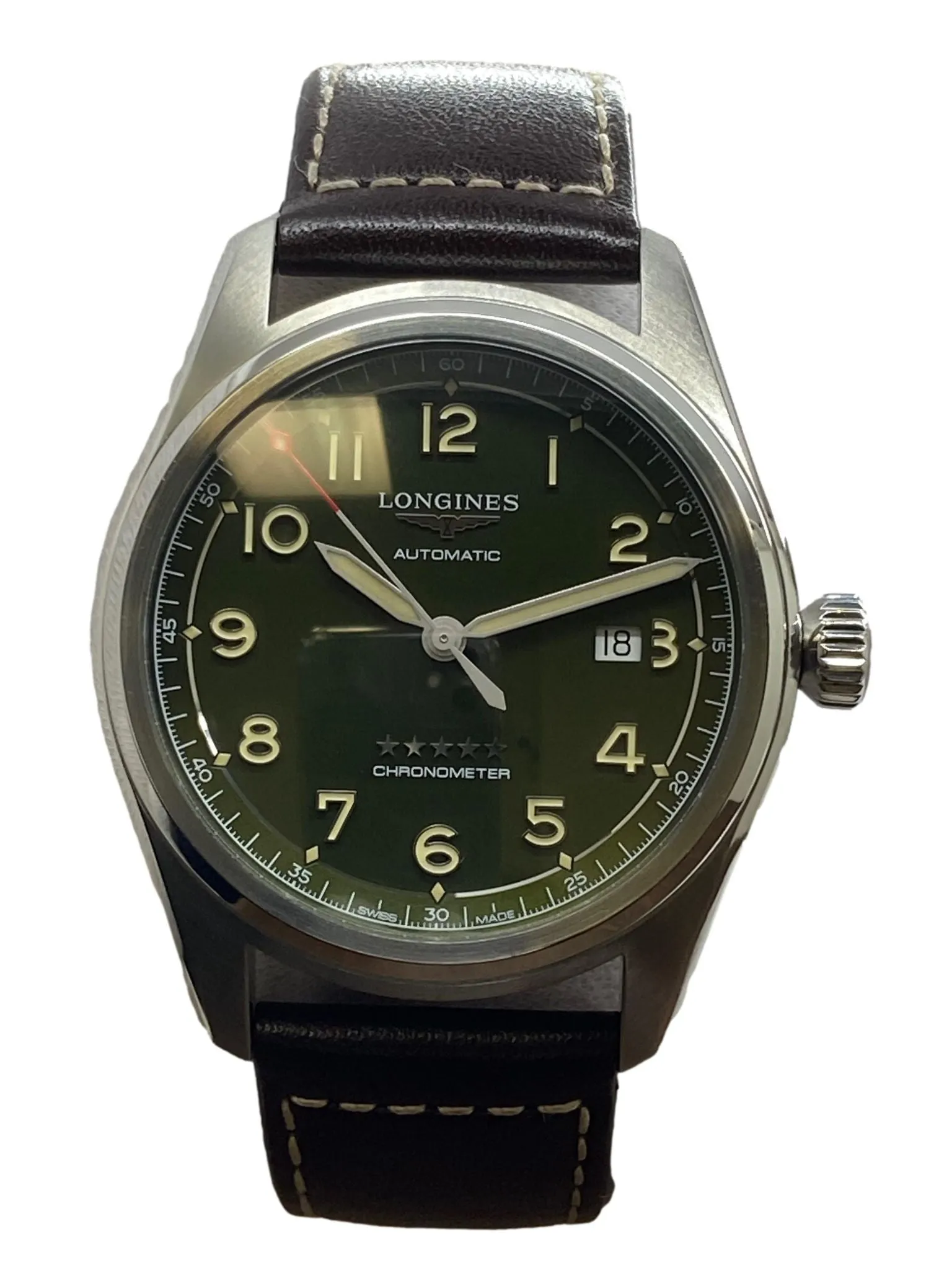 Longines Spirit 42mm L3.811.4.03.2 Green Dial Automatic Men's Watch