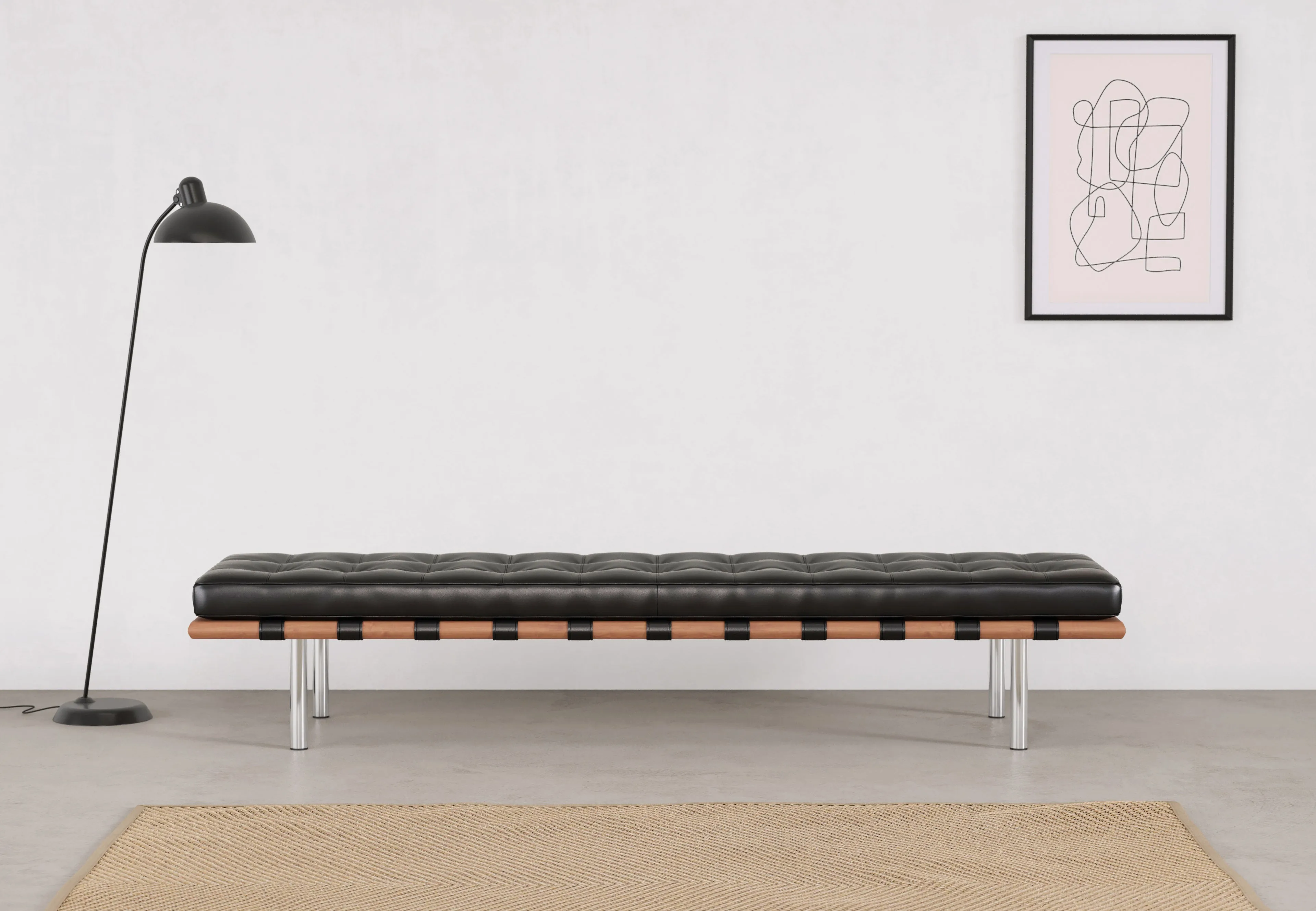 Manhattan - Manhattan Three Seater Bench, Vintage Black Vegan Leather