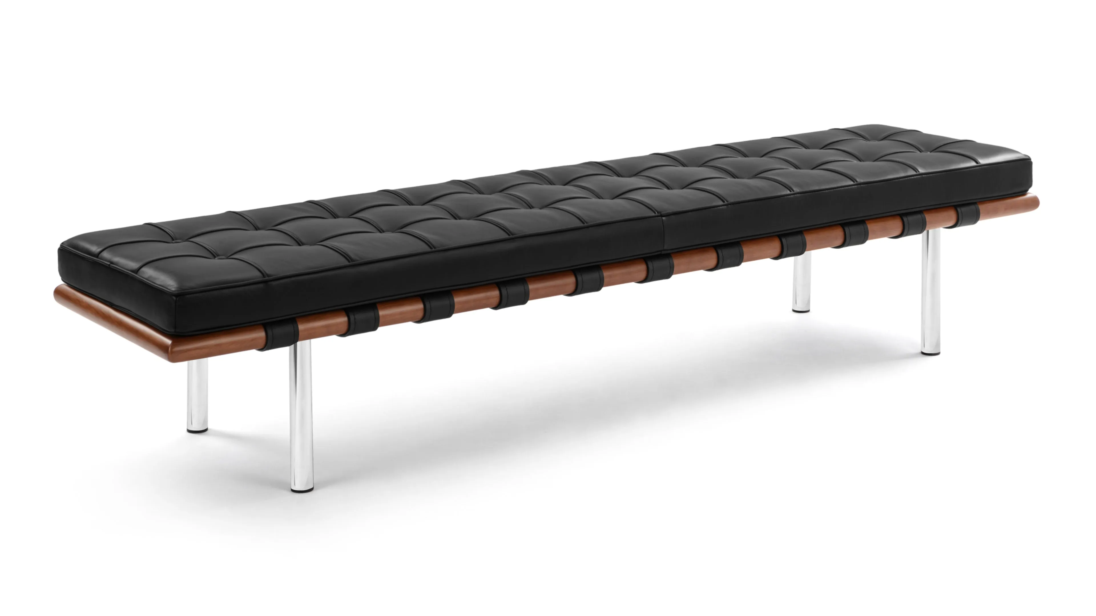 Manhattan - Manhattan Three Seater Bench, Vintage Black Vegan Leather