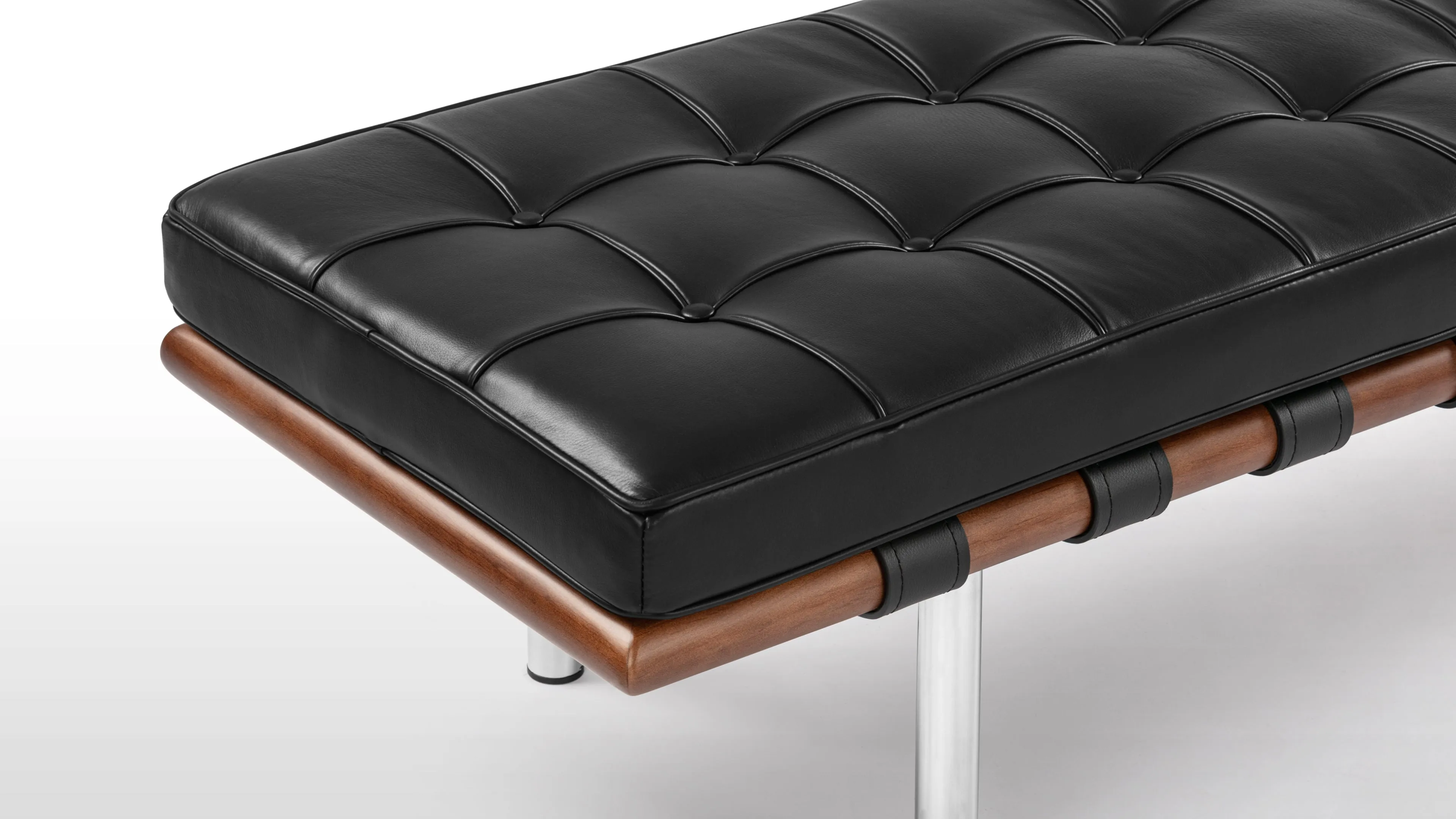 Manhattan - Manhattan Three Seater Bench, Vintage Black Vegan Leather