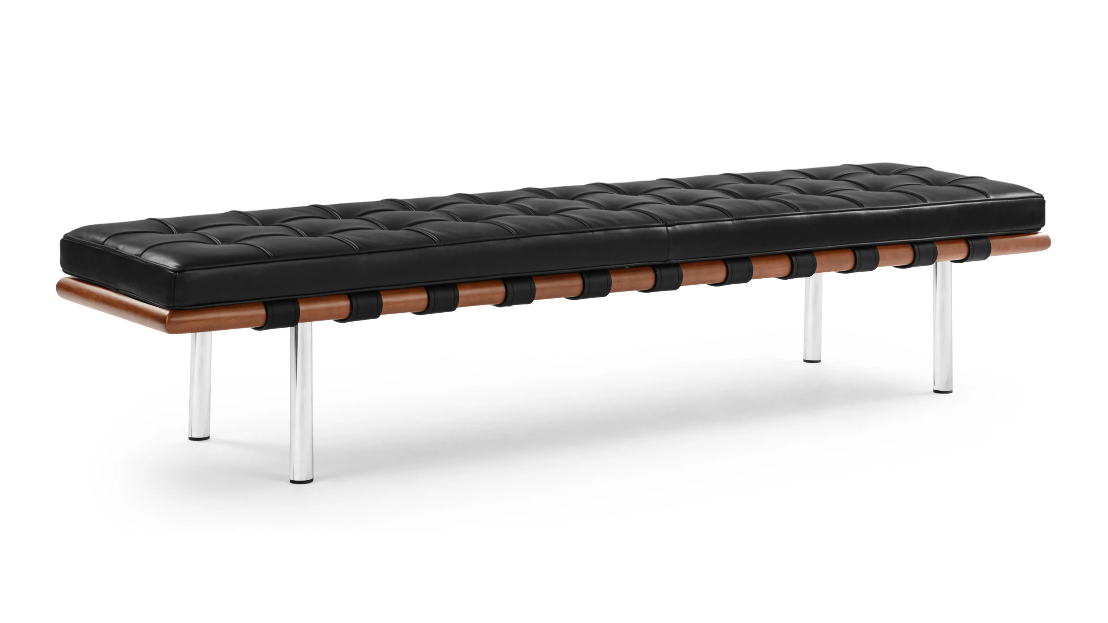 Manhattan - Manhattan Three Seater Bench, Vintage Black Vegan Leather