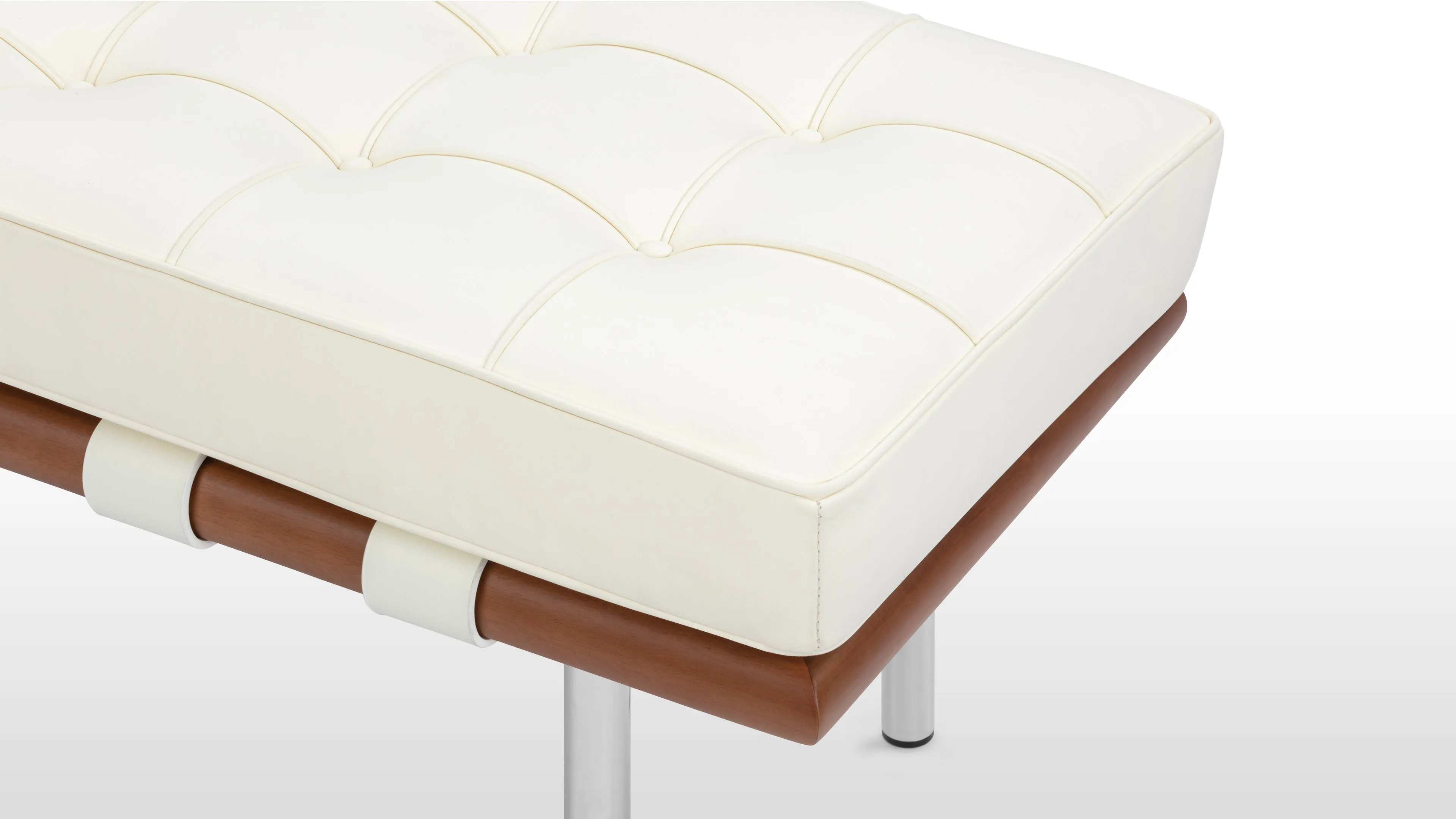 Manhattan - Manhattan Two Seater Bench, Ivory Premium Leather