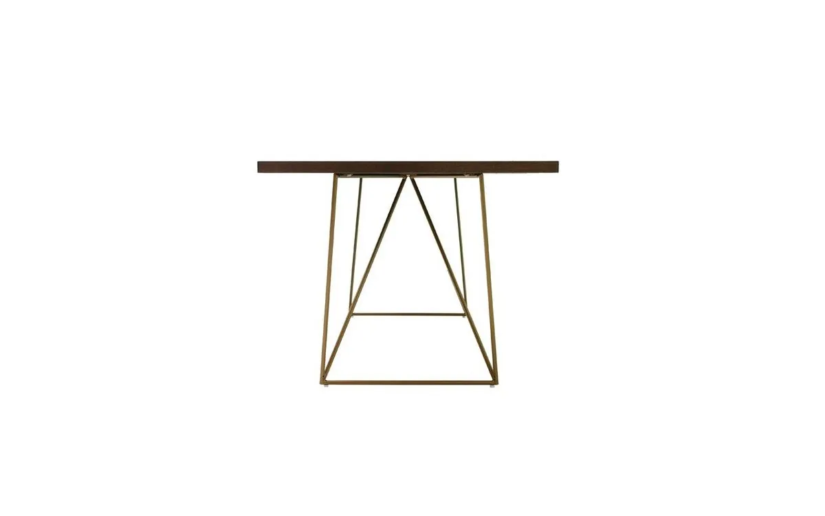 Marcia Modern Tobacco & Antique Brass Dining Table