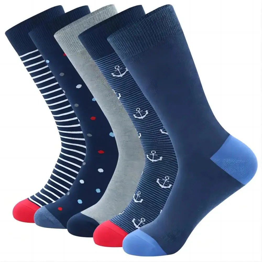 Men Pattern Colorful Striped Socks