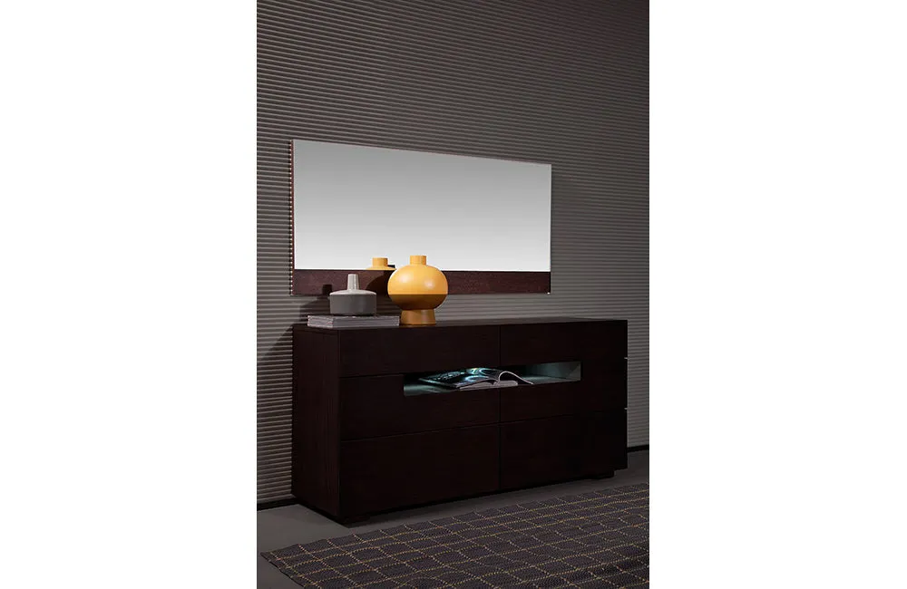 Modrest Ceres Modern Brown Oak Bedroom Mirror