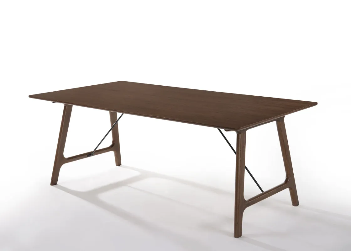 Modrest Oritz Mid-Century Modern Walnut Dining Table