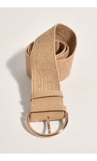 Natural Stretch Belt with Gold Buckle