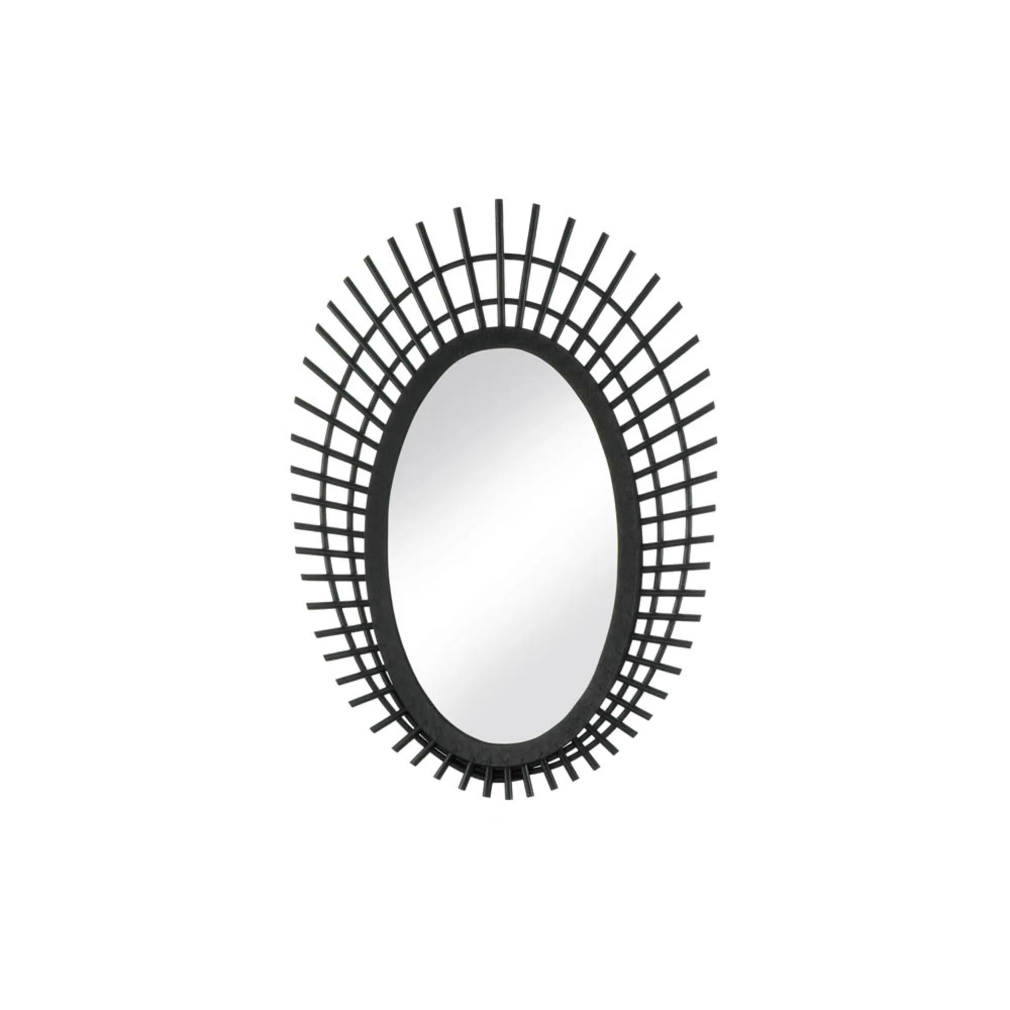 Nikki Chu Riki Small Black Bamboo Mirror - Stylish Home Decor Accent