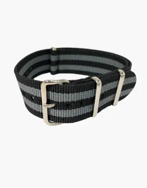 Nylon  Black and Gray watch straps by LUX