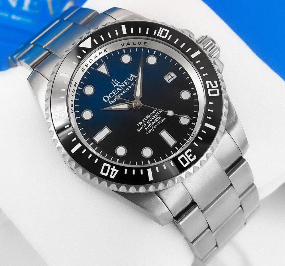 Oceaneva Deep Marine Explorer II1250M Titanium Watch Blue Black