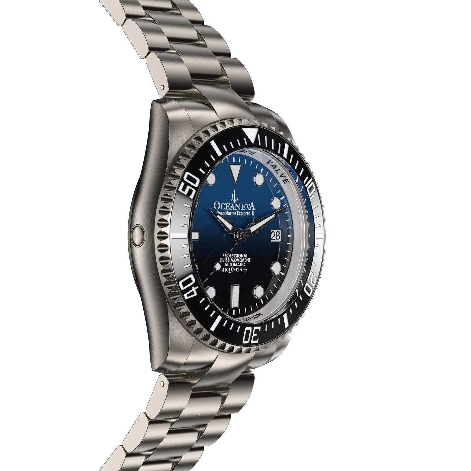 Oceaneva Deep Marine Explorer II1250M Titanium Watch Blue Black