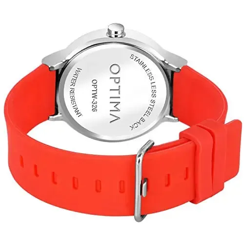 Optima Watch Men's Water Resistant Analogue Quartz Watches(red)