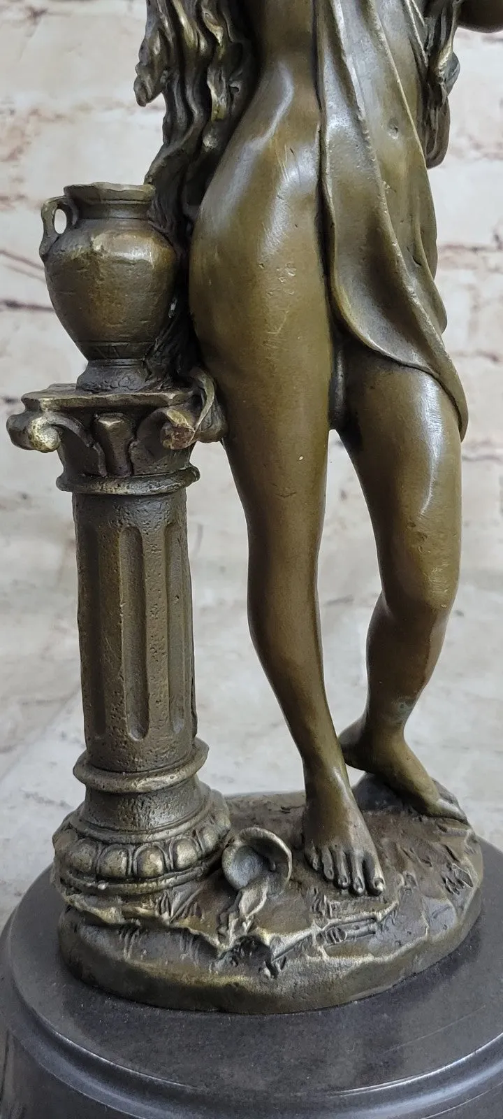 Original Jean Patoue French Nude Girl Bronze Figurine Marble Figure Hotcast