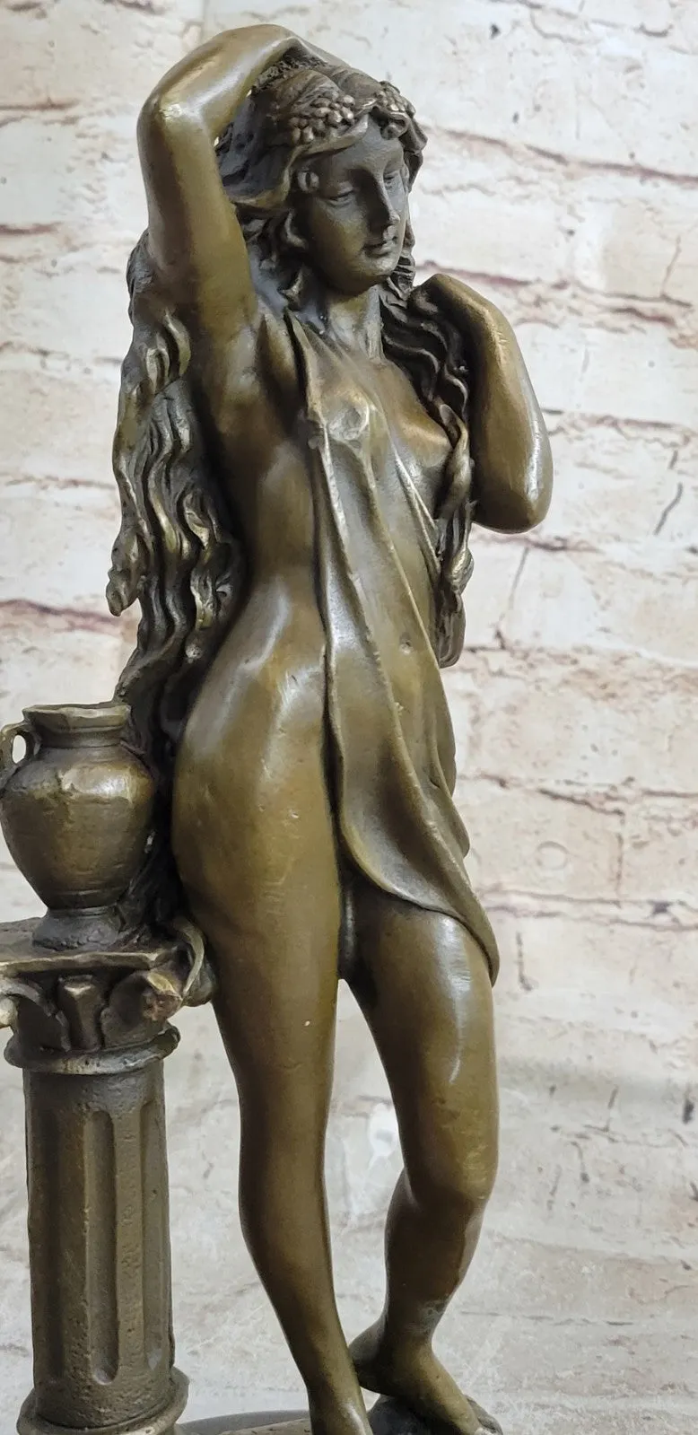 Original Jean Patoue French Nude Girl Bronze Figurine Marble Figure Hotcast