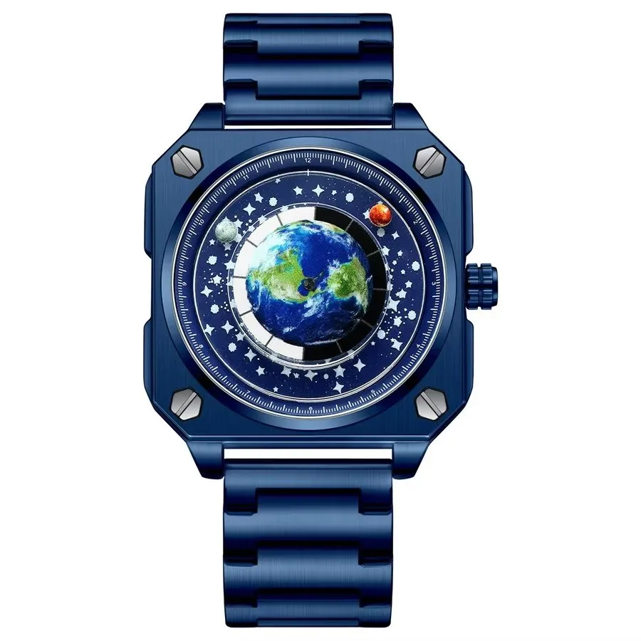 PlanetLux Blue Square Quartz Men's Watch