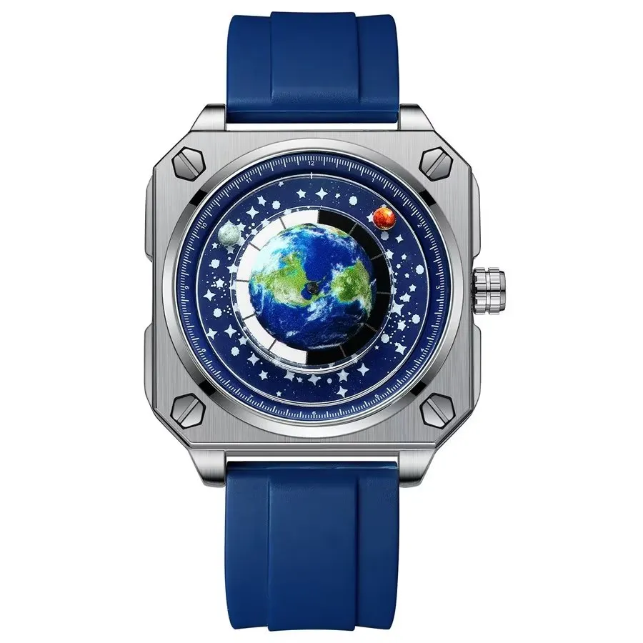 PlanetLux Blue Square Quartz Men's Watch