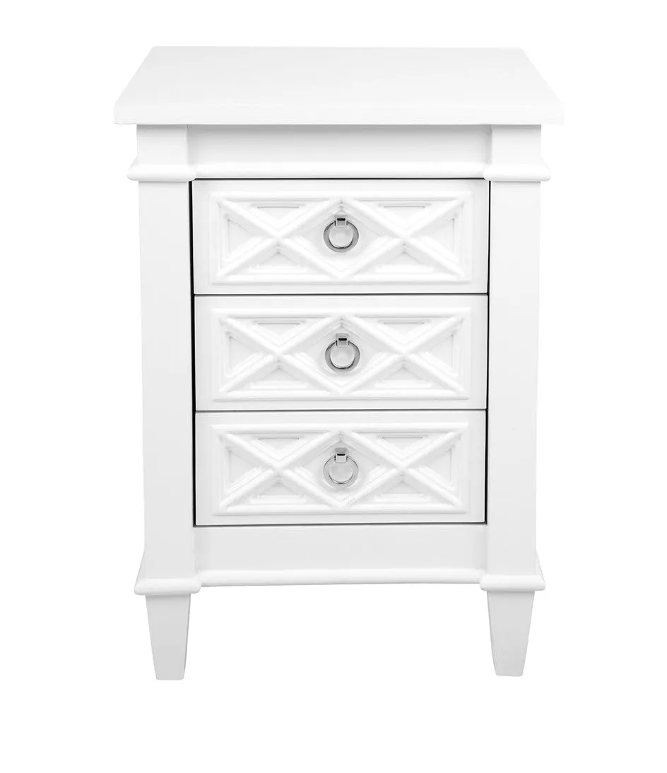 Plantation Bedside Table -  Small White