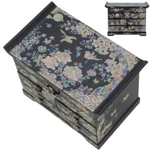 Plum blossom Jewelry Box w/ 4 drawers