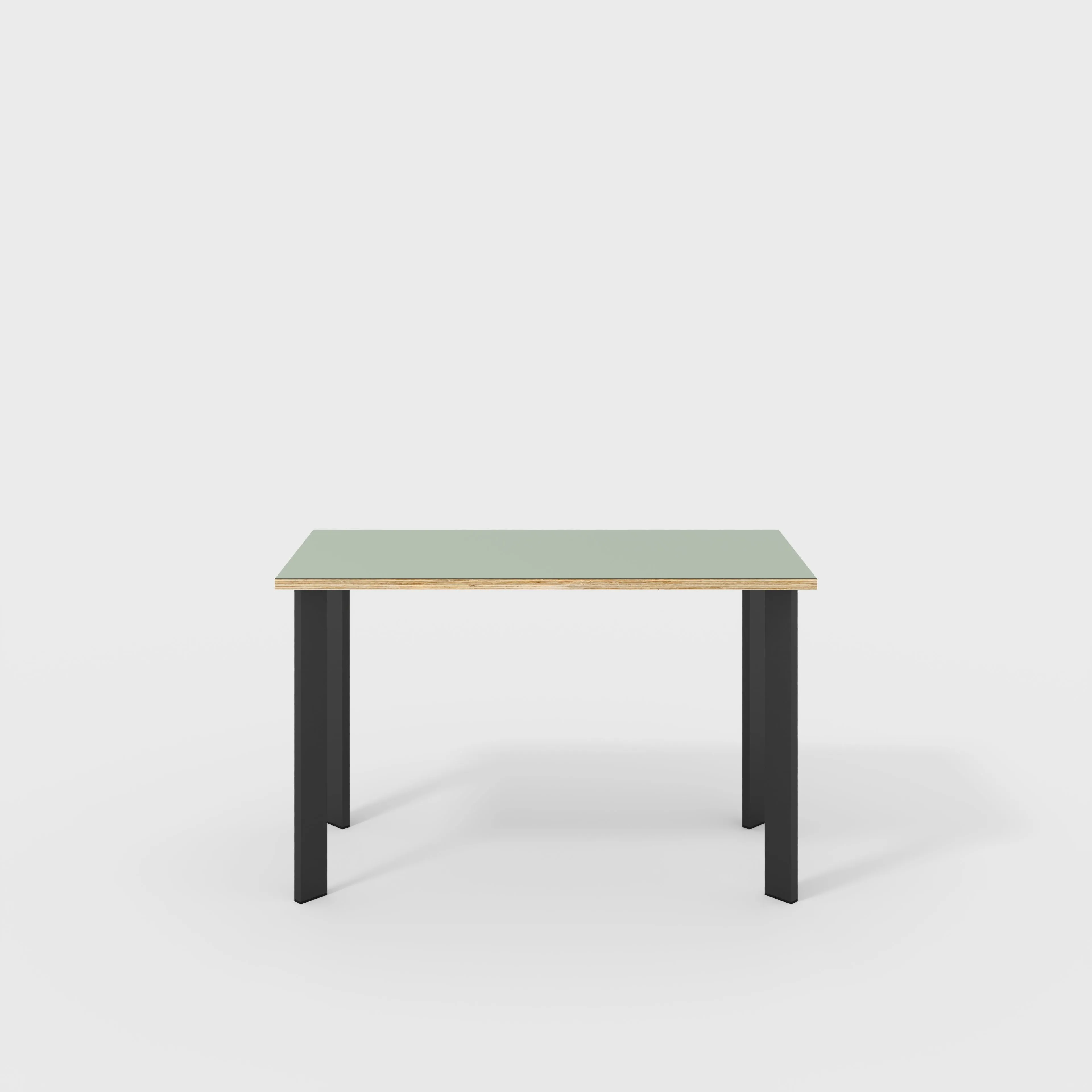 Plywood Desk with Black Rectangular Single Pin Legs - Formica Green Slate - 1200(w) x 600(d) x 735(h)