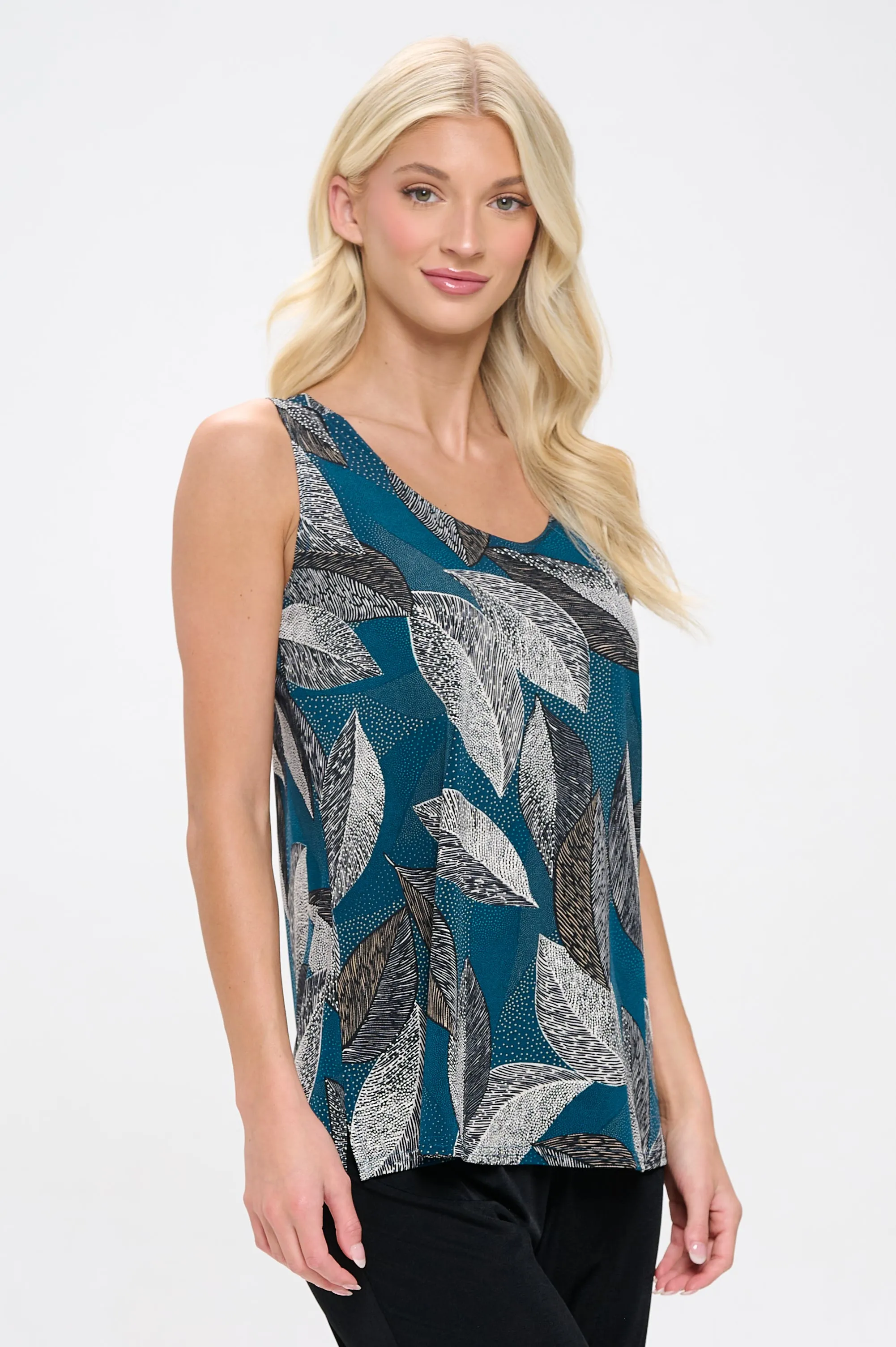 Print Sleeveless Tank Top-2060HT-TRP1-W447