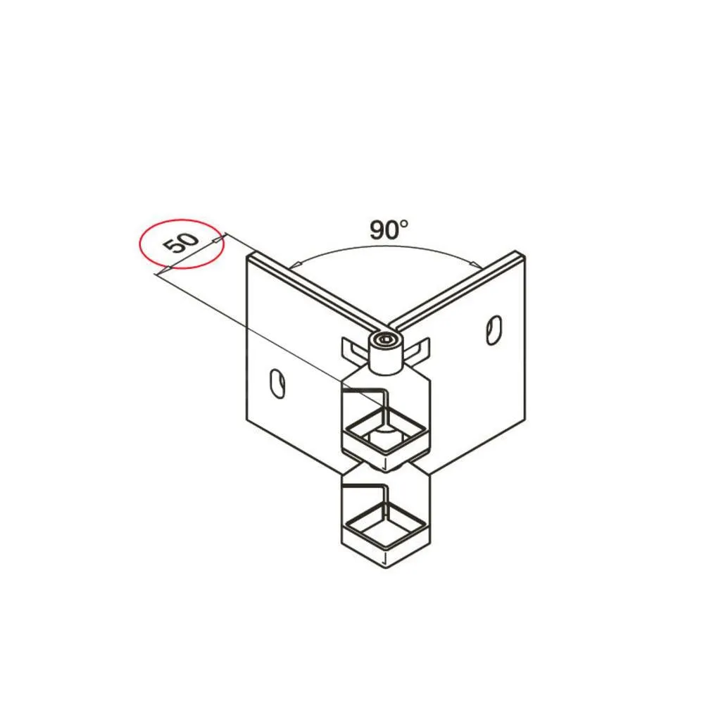 Q-Railing Square Line Corner Adjustable Fascia Mount Baluster Bracket