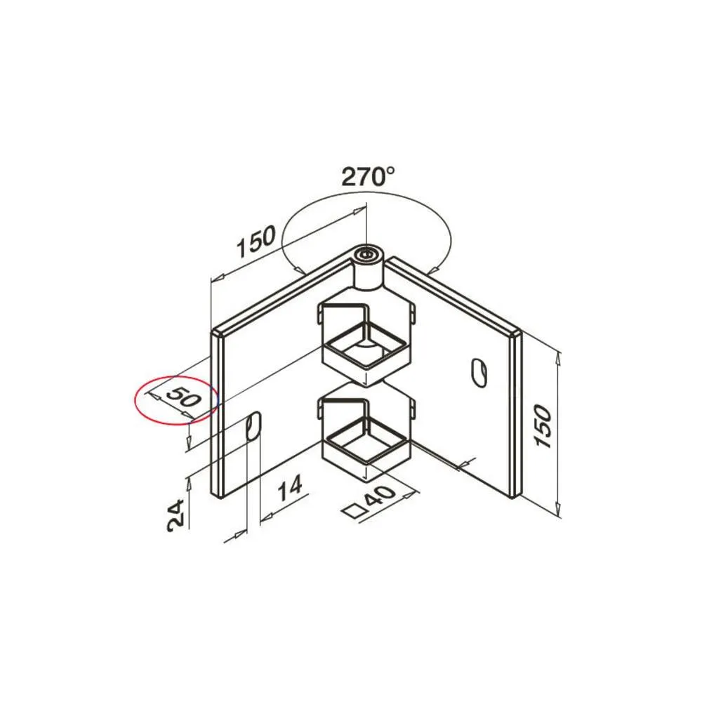 Q-Railing Square Line Corner Adjustable Fascia Mount Baluster Bracket