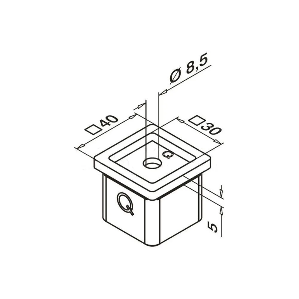 Q-railing Square Line Top Post Fitting