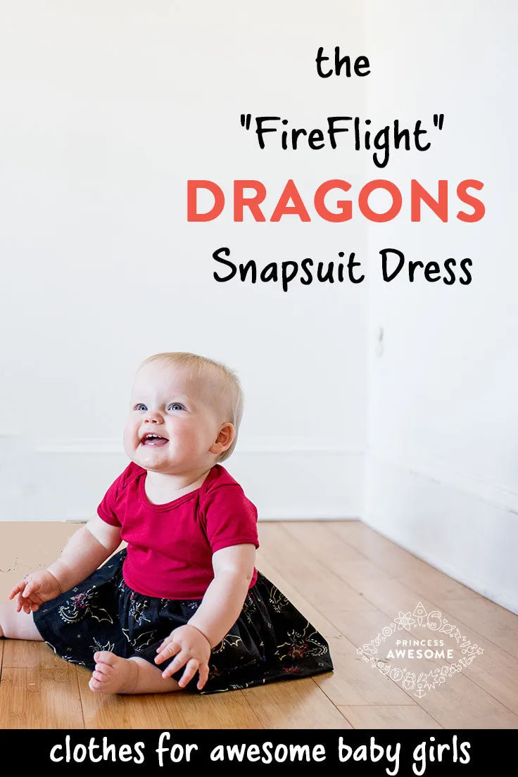 "Fire Flight" Dragons Infant Snapsuit Dress