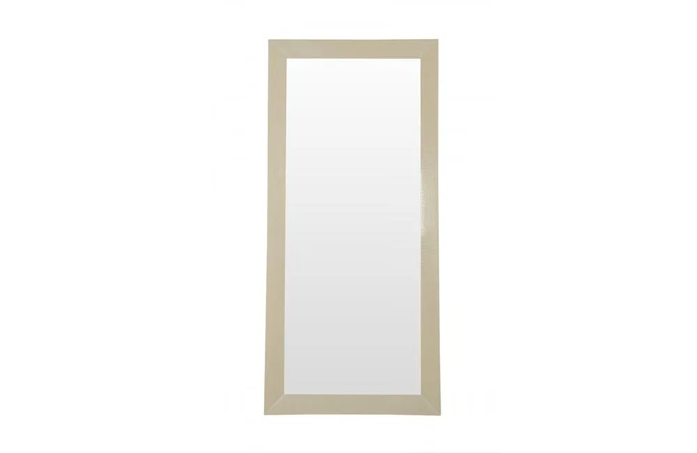 Regal Modern Crocodile Lacquer Mirror Beige