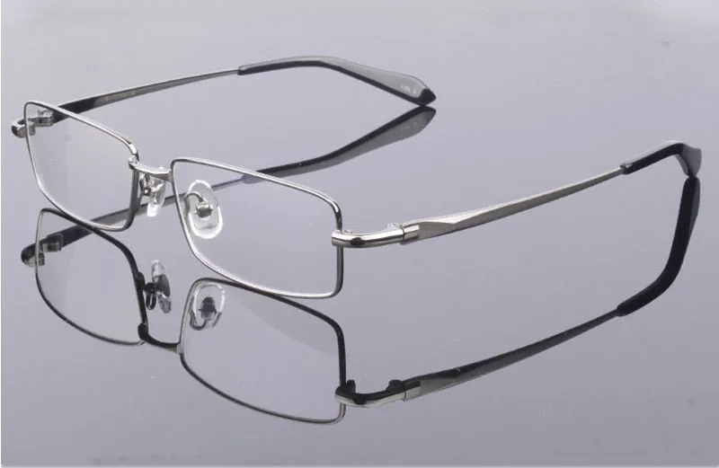 Reven Jate Men's Full Rim Square Titanium Alloy Eyeglasses 9867