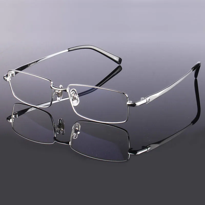 Reven Jate Men's Full Rim Square Titanium Alloy Eyeglasses 9867