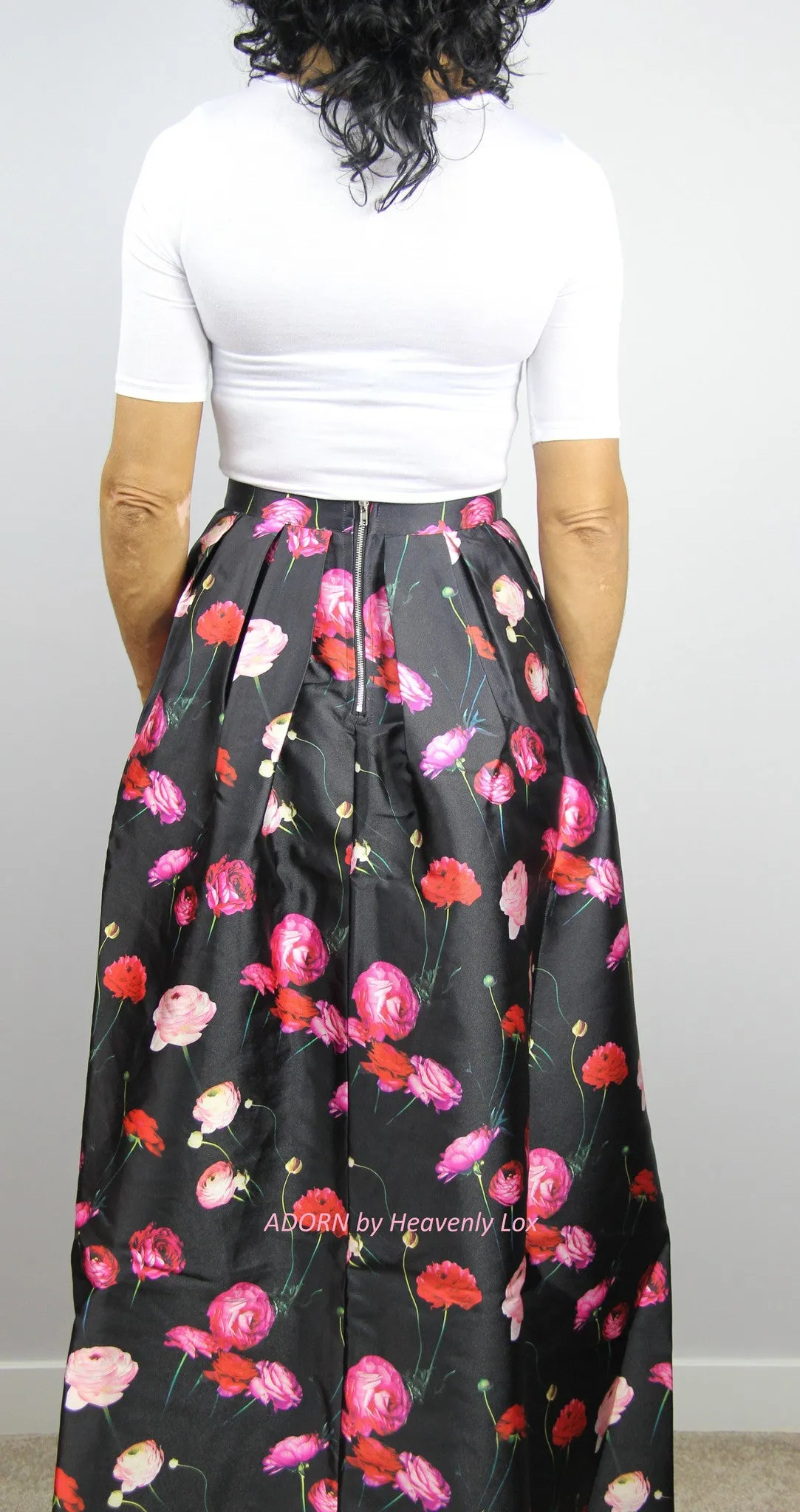 Rose full length skirt