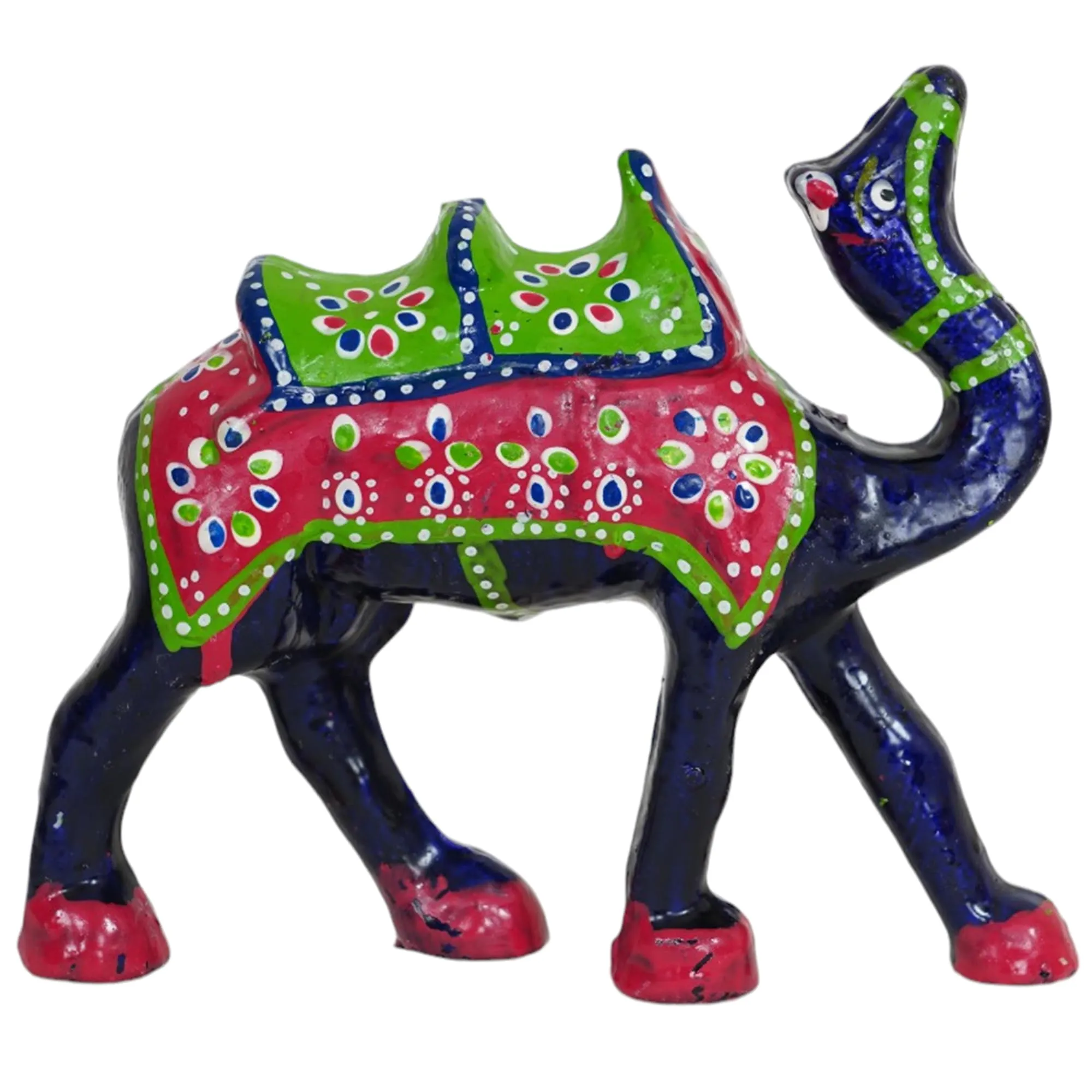 Rushville Handicraft Regal Blue Single Camel Paper Mache Artistry Sculpture for Home Decorative