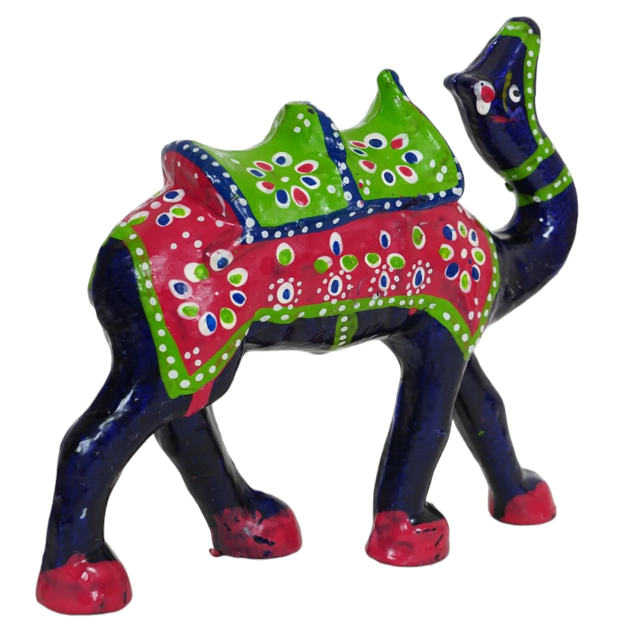 Rushville Handicraft Regal Blue Single Camel Paper Mache Artistry Sculpture for Home Decorative