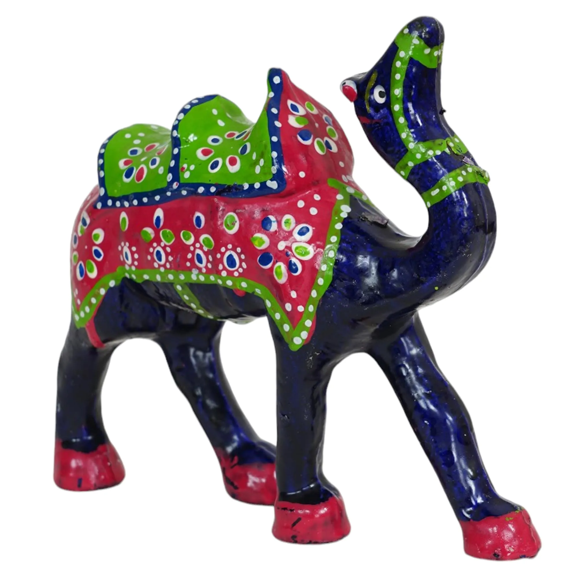 Rushville Handicraft Regal Blue Single Camel Paper Mache Artistry Sculpture for Home Decorative