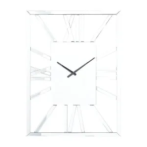 Silver Wood Glam Wall Clock, 32" x 2" x 24"