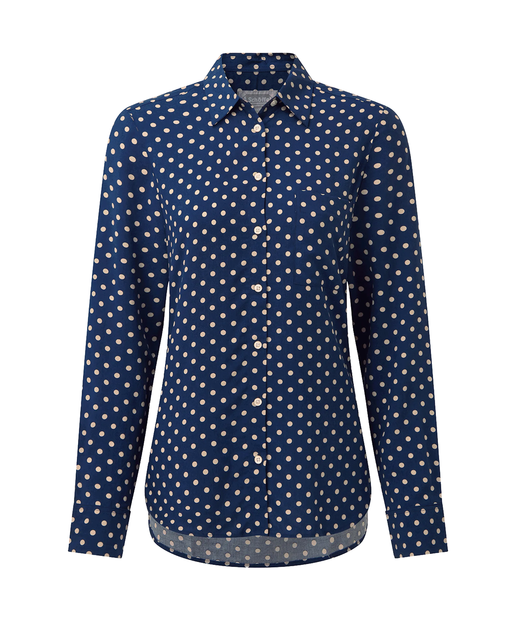 Southwold Shirt - Navy/Oat Spot