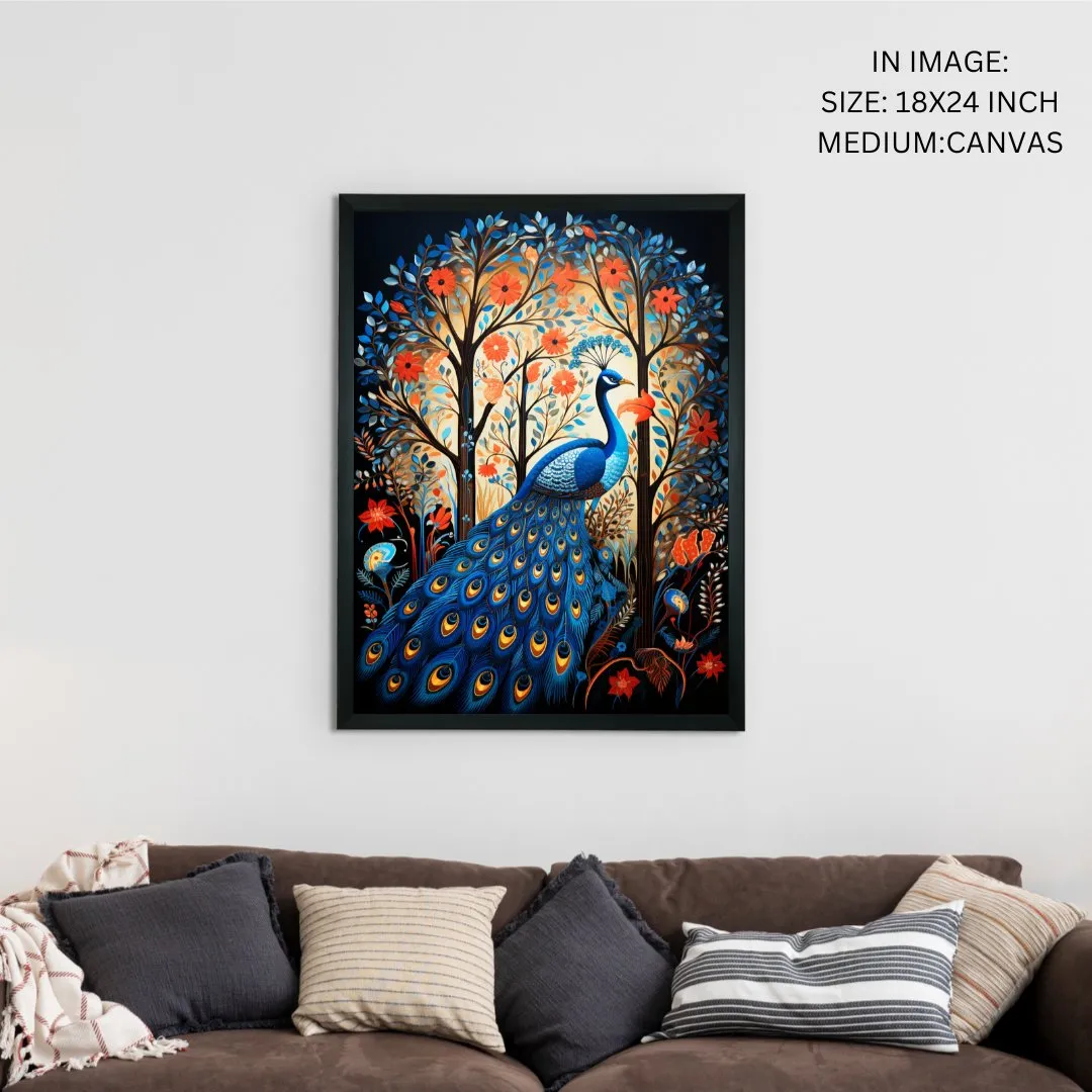 Sowpeace Harmony: Find Your Forest Peacock – Premium Handcrafted Canvas Art for Elegant and Contemporary Interiors