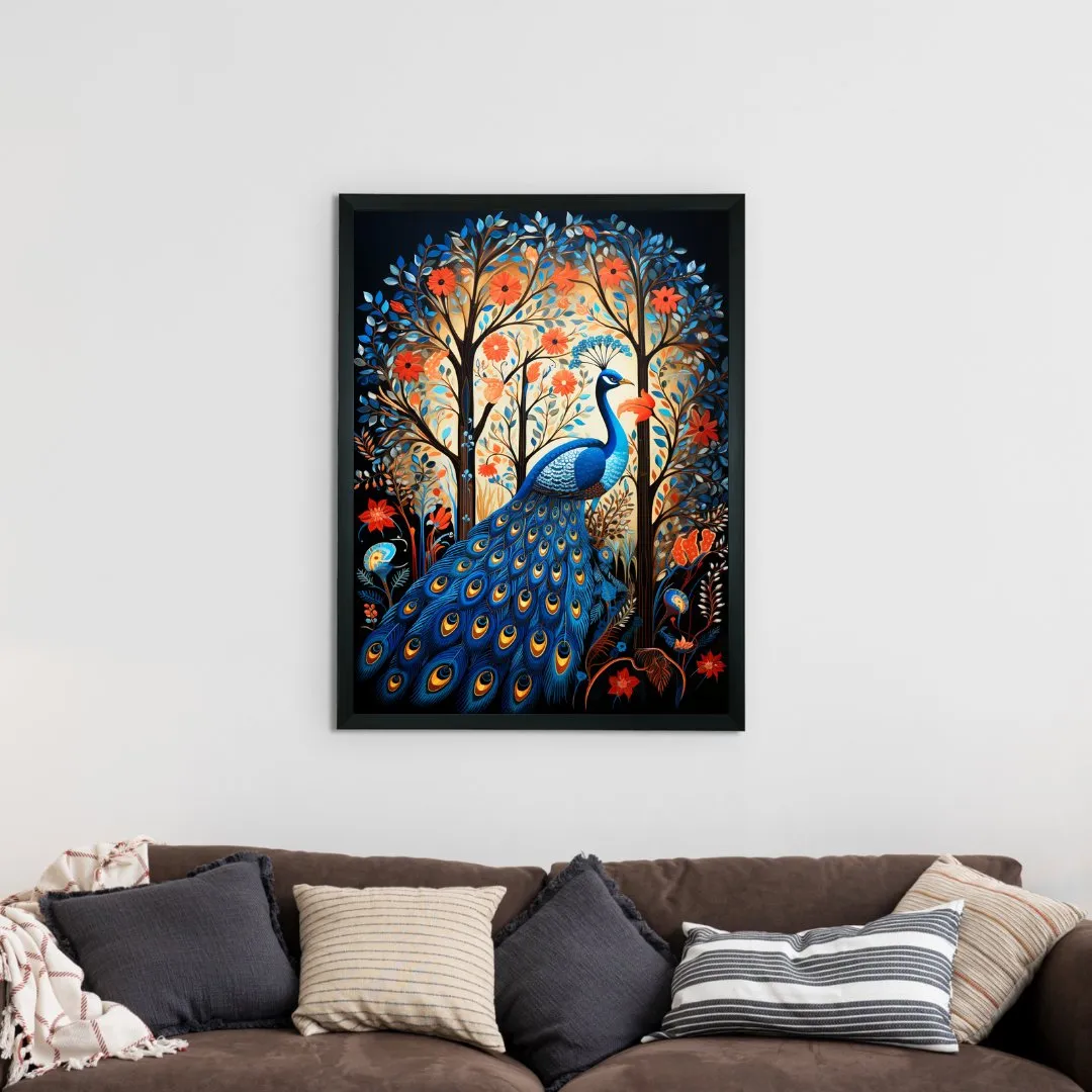 Sowpeace Harmony: Find Your Forest Peacock – Premium Handcrafted Canvas Art for Elegant and Contemporary Interiors