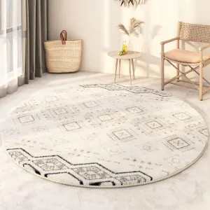 Thick Circular Modern Rugs under Sofa, Geometric Modern Rugs for Bedroom, Modern Round Rugs under Coffee Table, Abstract Contemporary Round Rugs