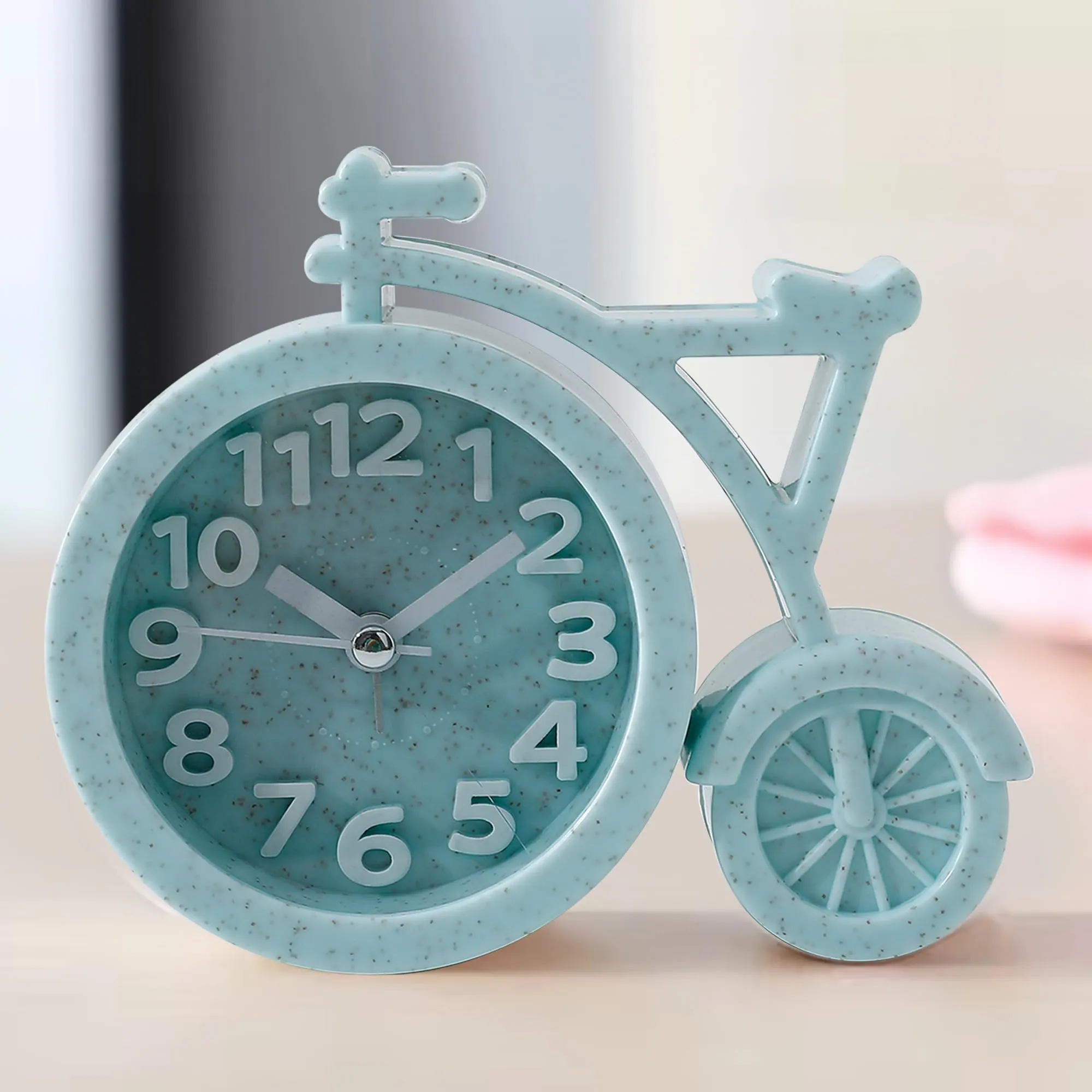 UMAI Alarm Clock (13cm) |Alarm Clock For Students |Loud Alarm Clock For Heavy Sleepers |Mini Alarm Clock For Kids |Alarm Clock For Bedroom |Table Watch| Cycle Shaped Table Clock For Study Table -Green